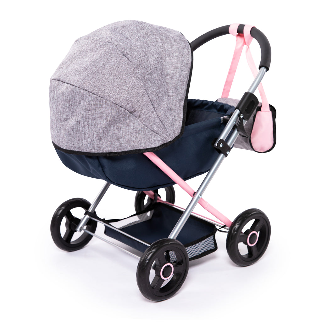 Bayer Cosy Dolls Pram  - Navy, Grey & Pink - 12727AA