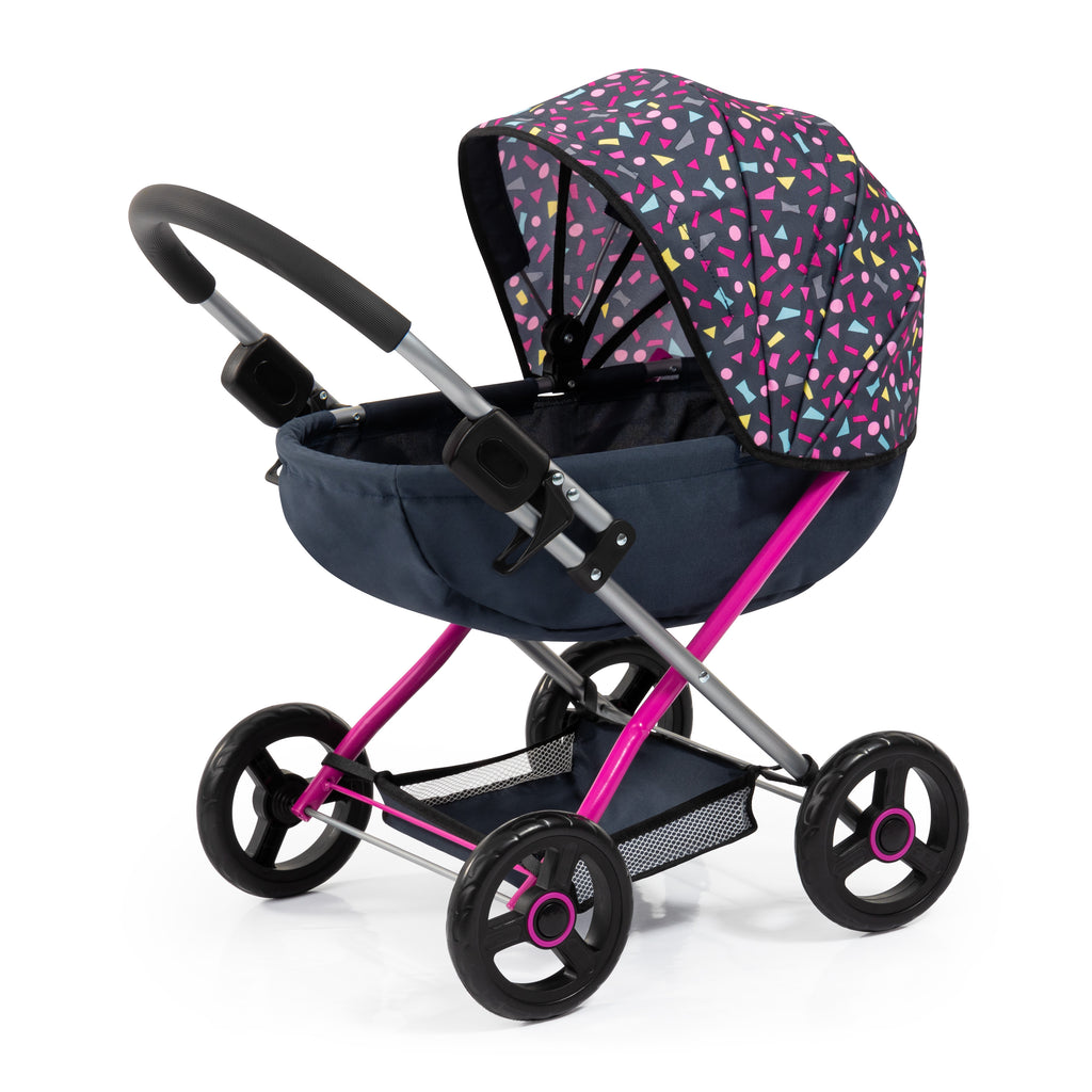 Bayer Cosy Dolls Pram - Navy & Hot Pink - 12780AA