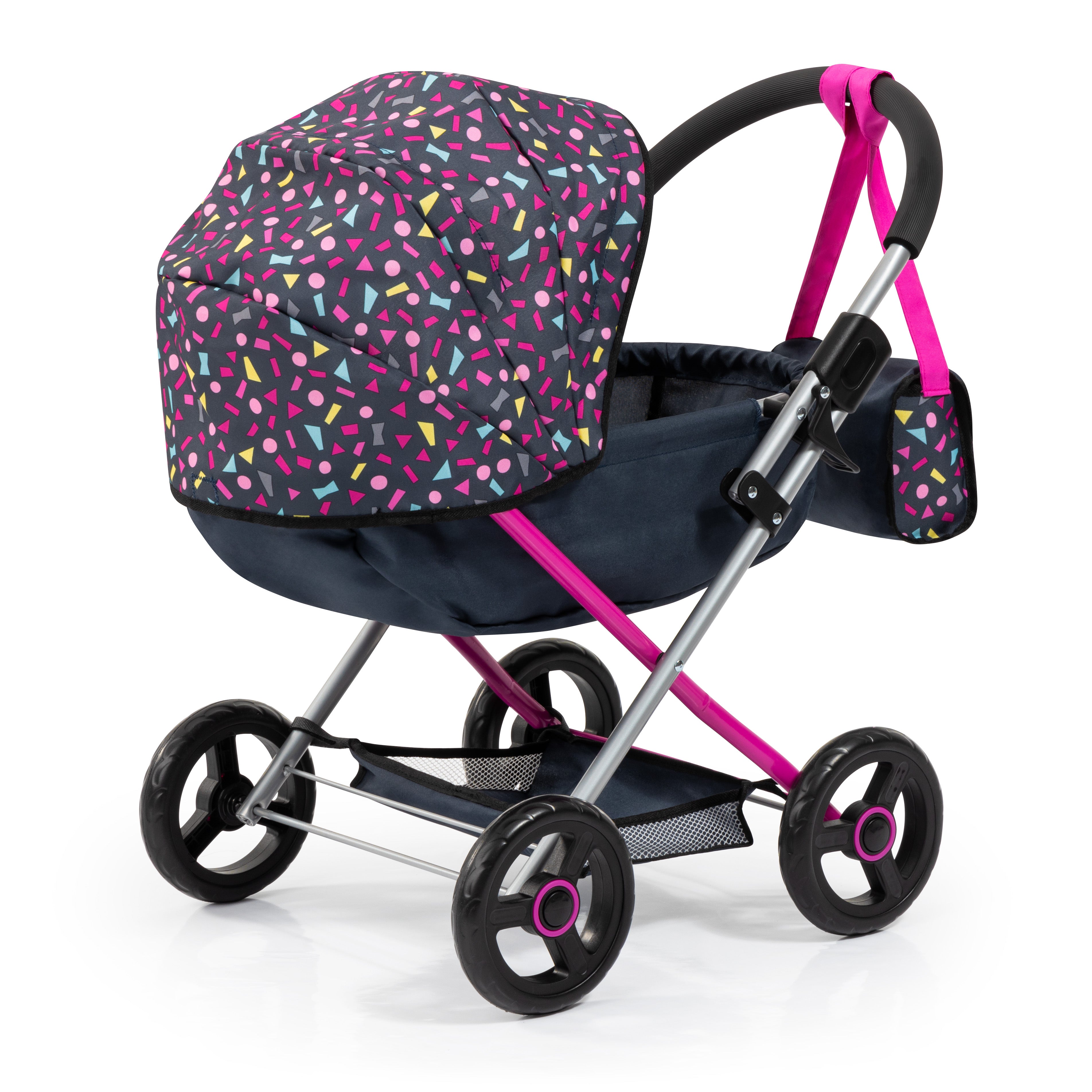 Bayer Cosy Dolls Pram - Navy & Hot Pink - 12780AA