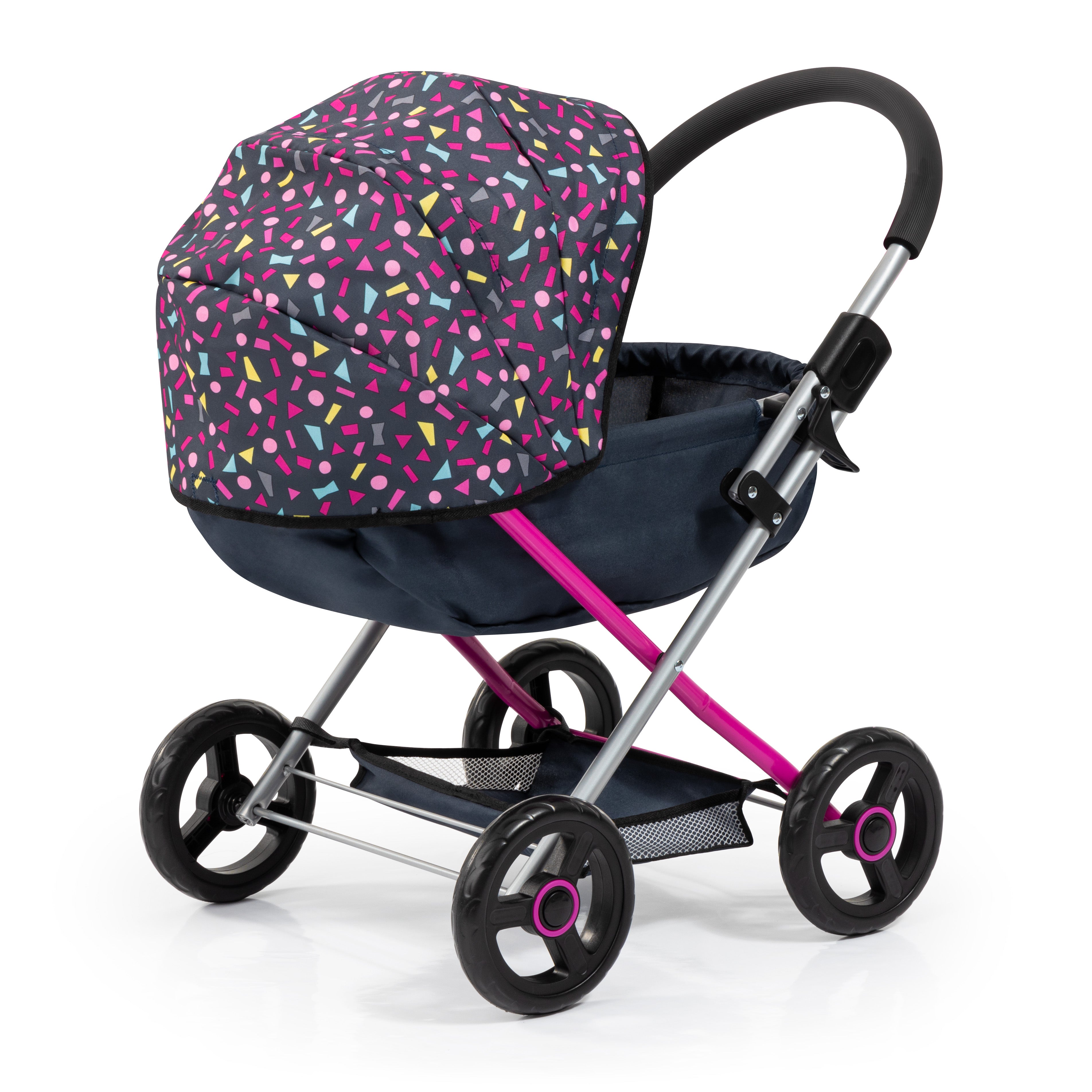 Bayer Cosy Dolls Pram - Navy & Hot Pink - 12780AA