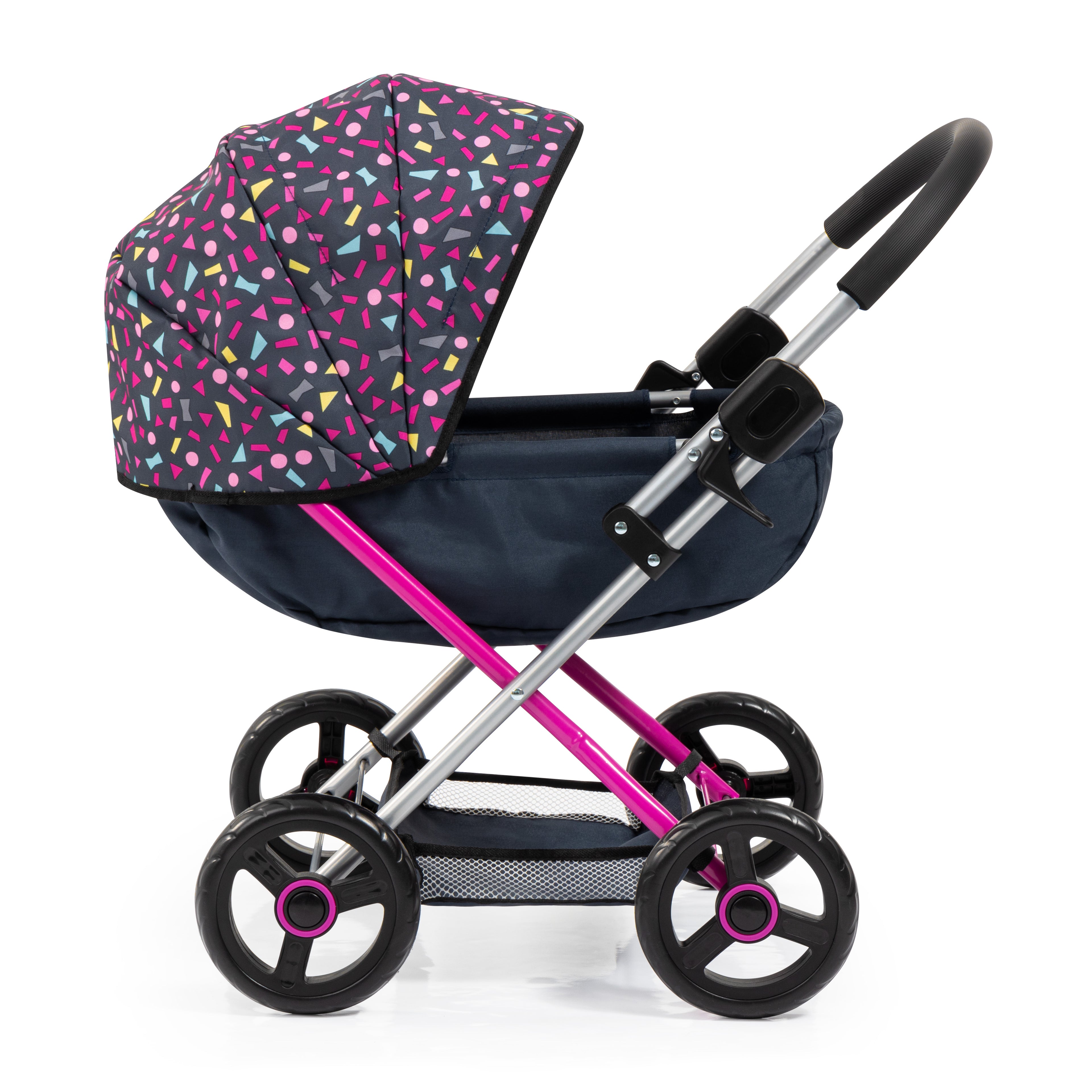 Bayer Cosy Dolls Pram - Navy & Hot Pink - 12780AA