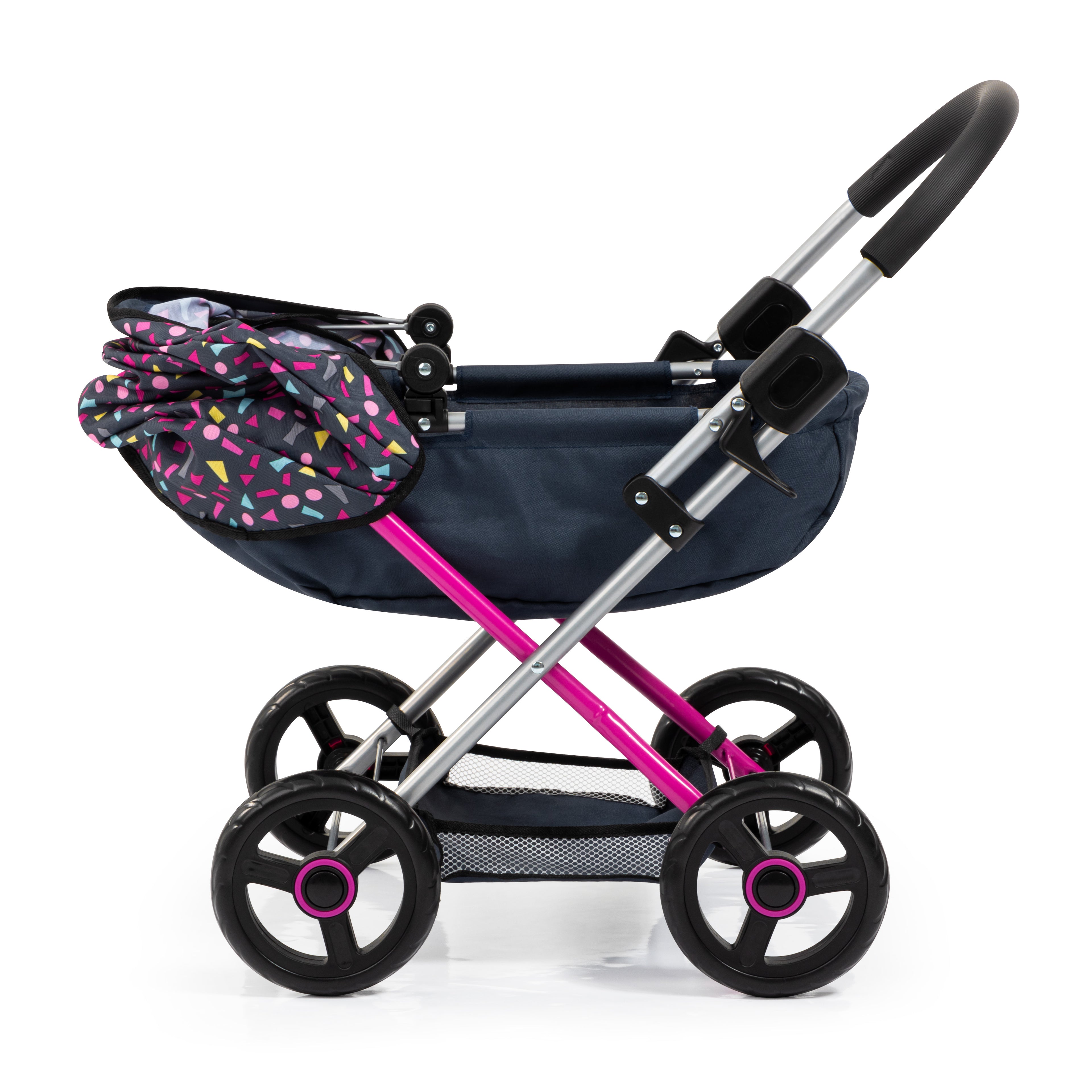 Bayer Cosy Dolls Pram - Navy & Hot Pink - 12780AA