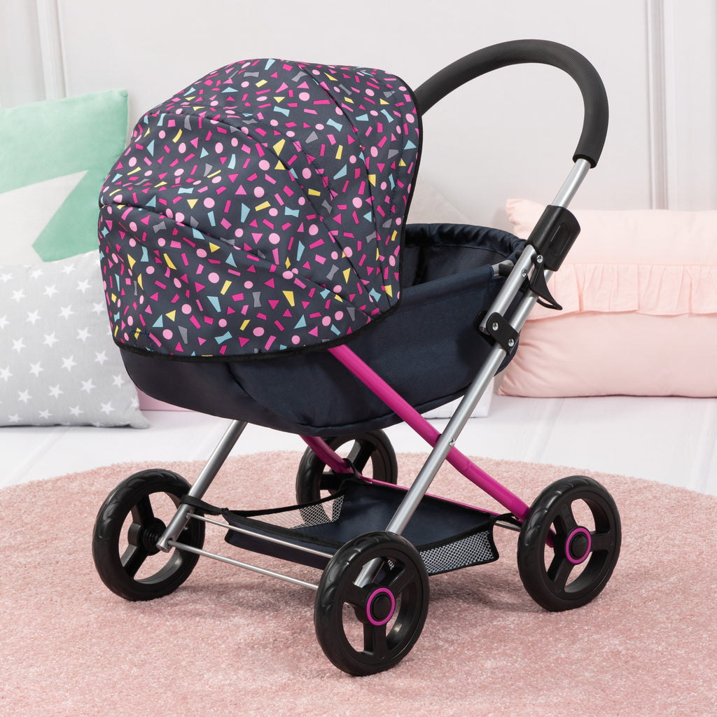 Bayer Cosy Dolls Pram - Navy & Hot Pink - 12780AA