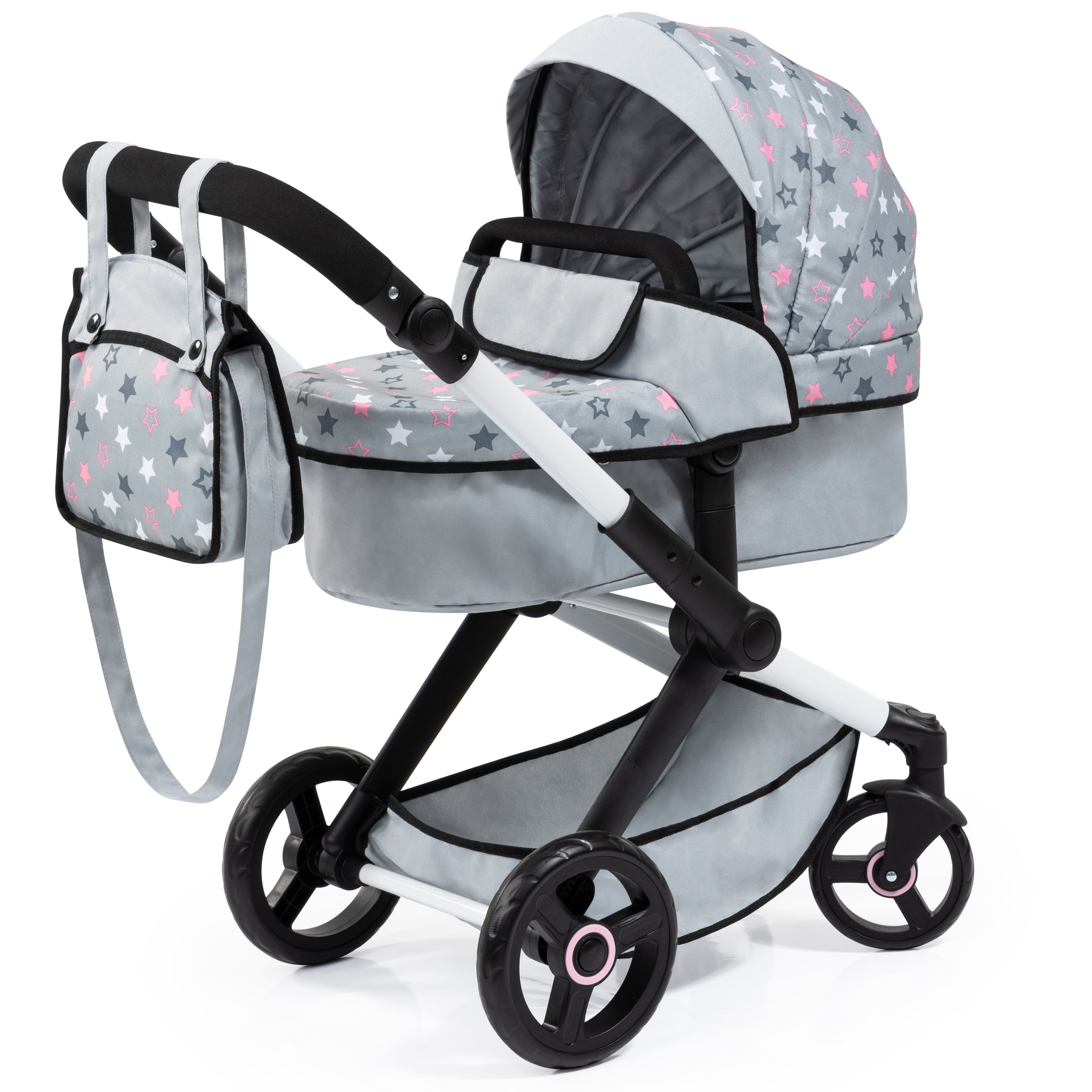 Bayer Xeo Dolls Pram Deluxe with Accessories- Gray - 17007AB