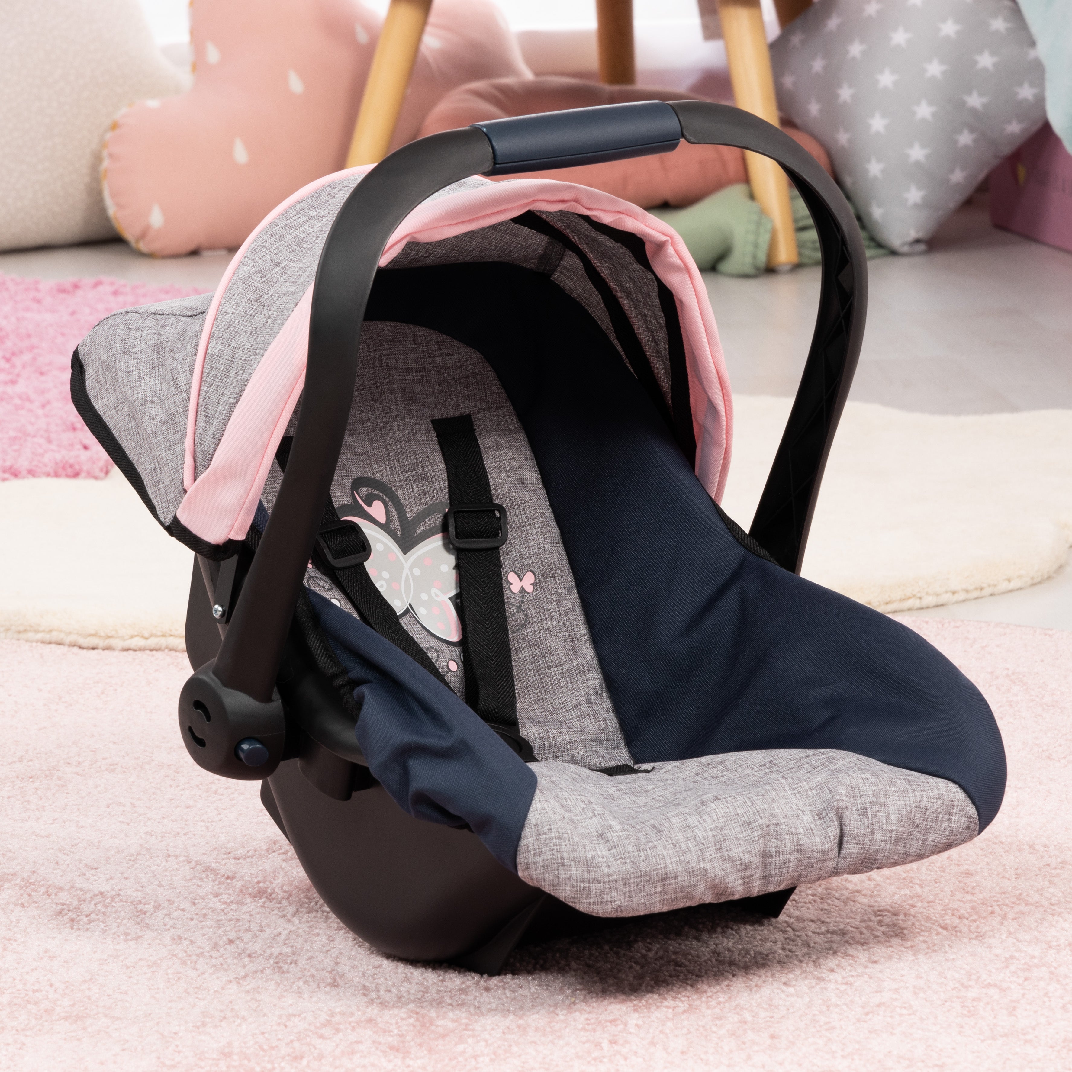 Bayer Deluxe Car Seat - Grey & Pink - 67927