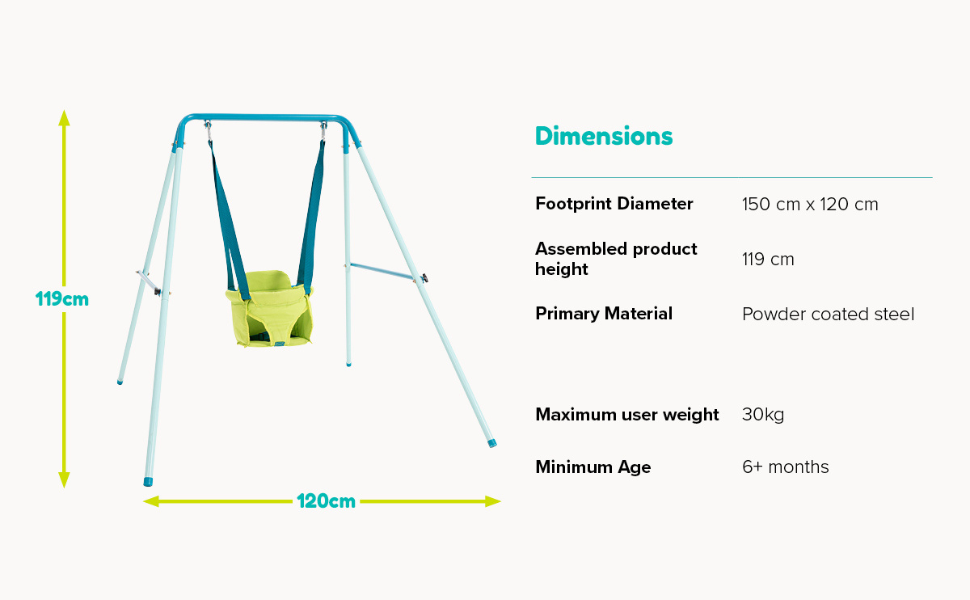 TP Toys Foldaway Baby Swing for Babies Aged 6 Months for Indoor and Outdoor Use. My First Swing Safety Tested - NEW ARRIVAL!