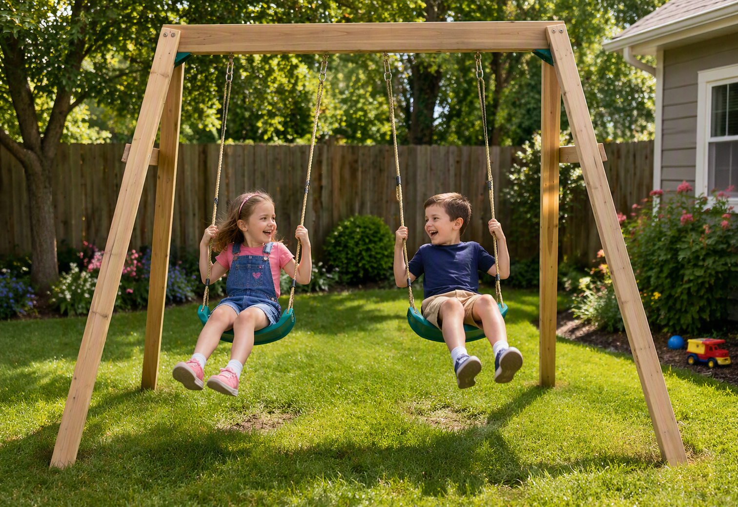 MOTUEKA DOUBLE WOODEN SWING