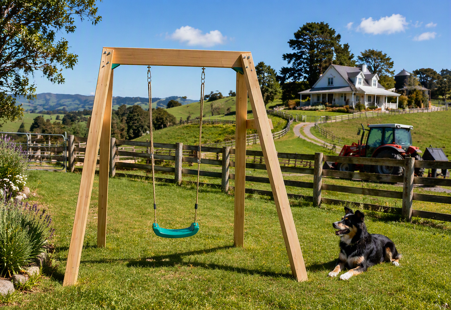 NELSON SINGLE WOODEN SWING - STOCK JUST ARRIVED!