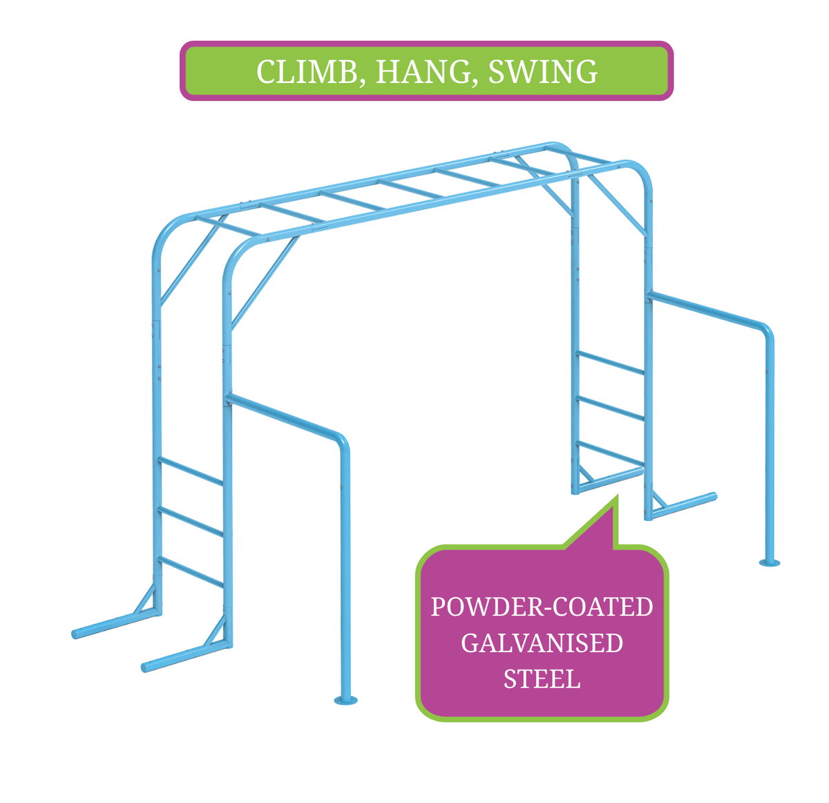 Mapua Monkey Bars with FREE SHIPPING | Kids Outdoor Monkey Bars | Green Spider NZ - Green Spider Toys