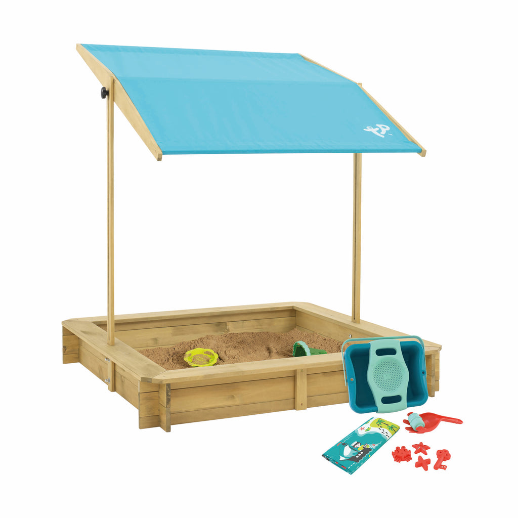 TP Wooden Sandpit with Canopy Roof