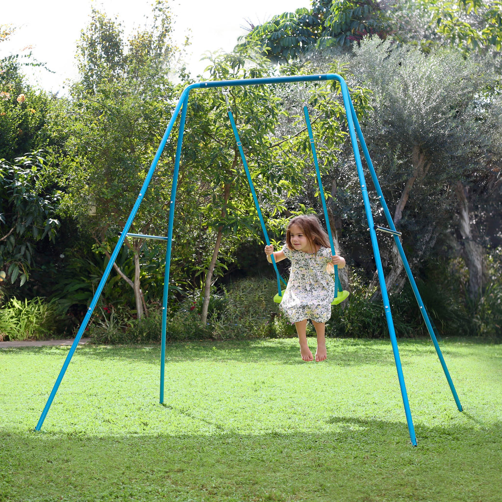 Small to Tall Metal Swing Set with 2 seats