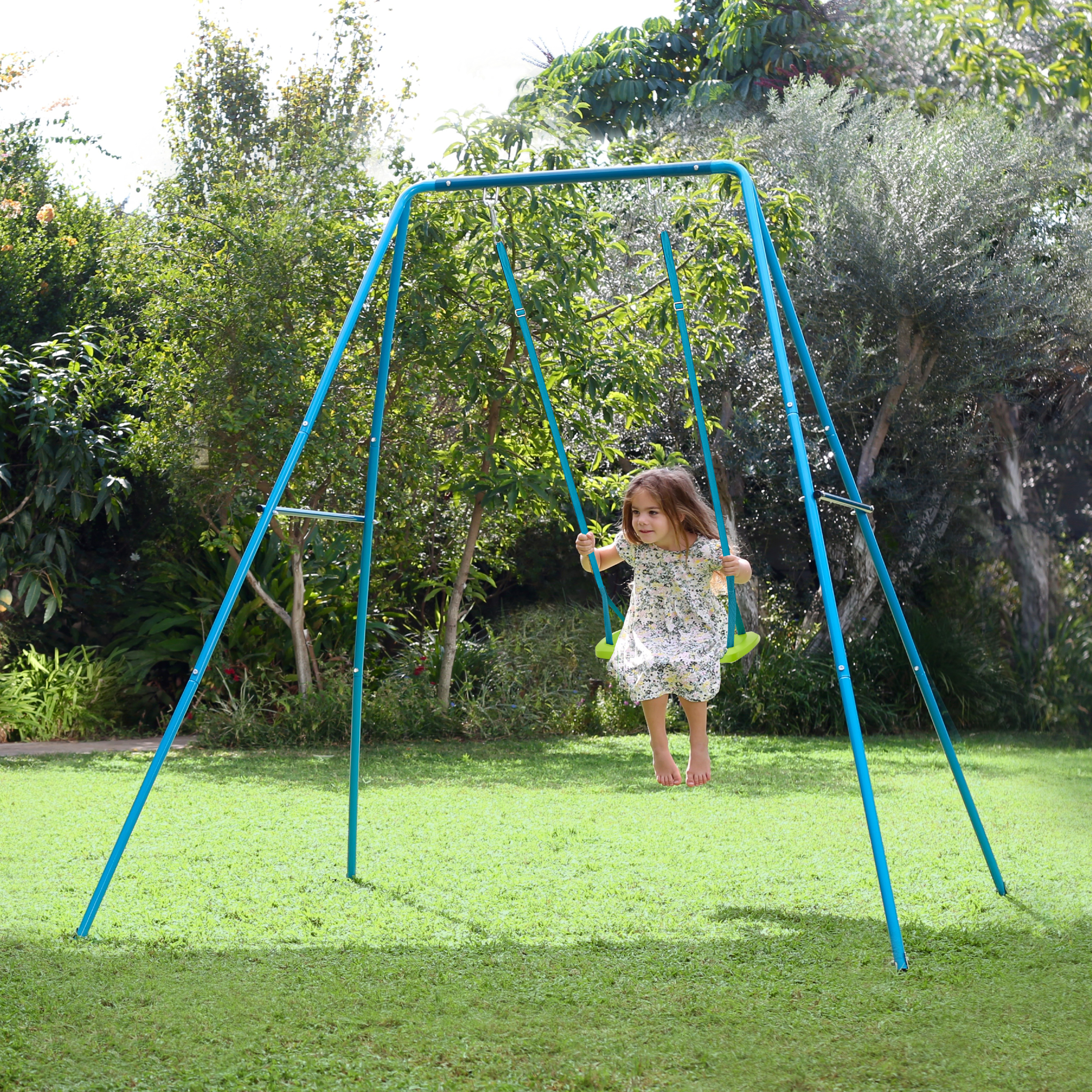 Small to Tall Metal Swing Set with 2 seats