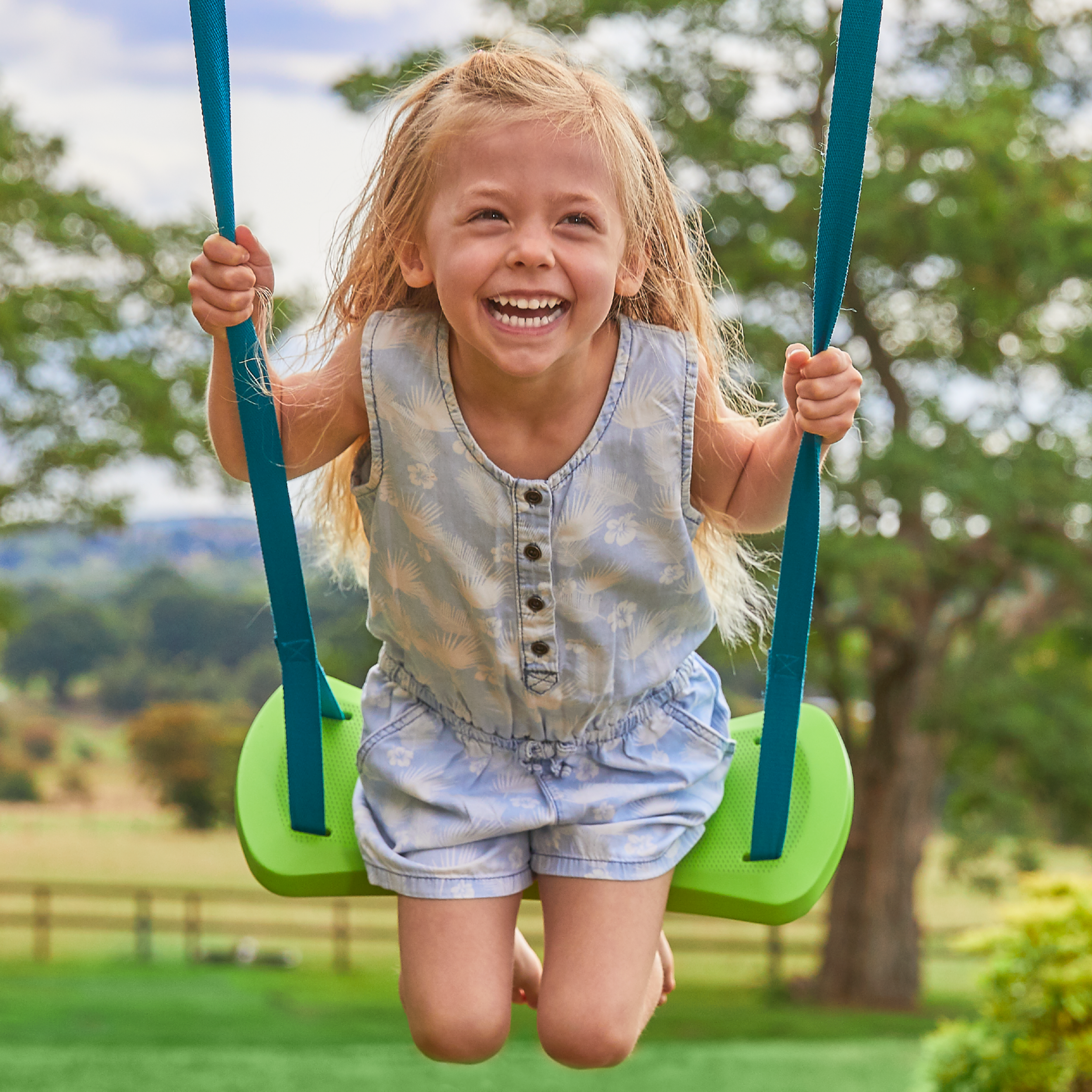 Small to Tall Metal Swing Set with 2 seats