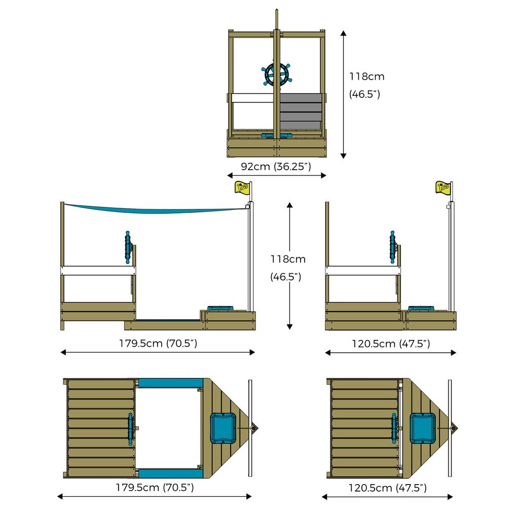 TP Ahoy Wooden Play Boat SandPit