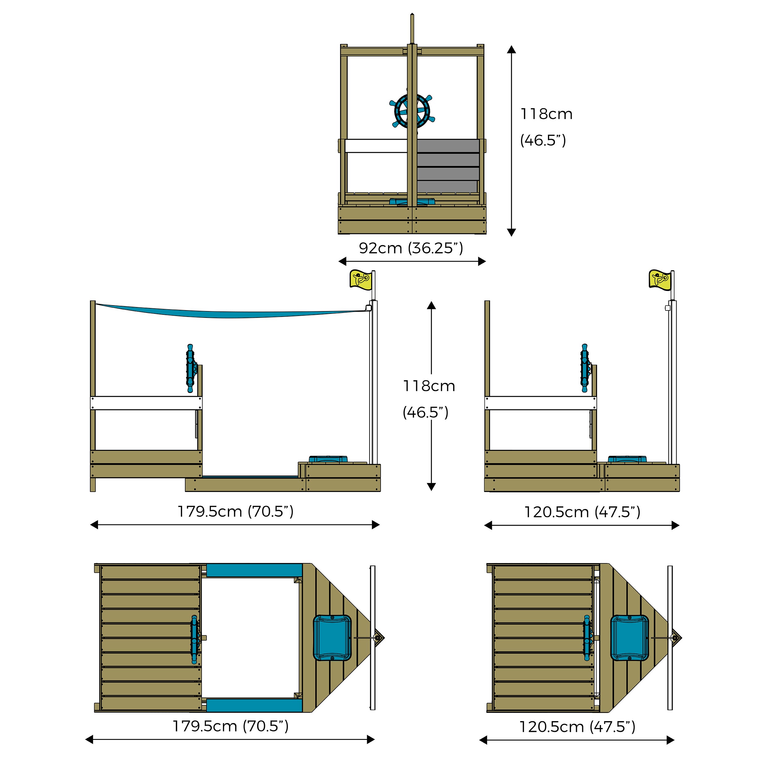 TP Ahoy Wooden Play Boat SandPit