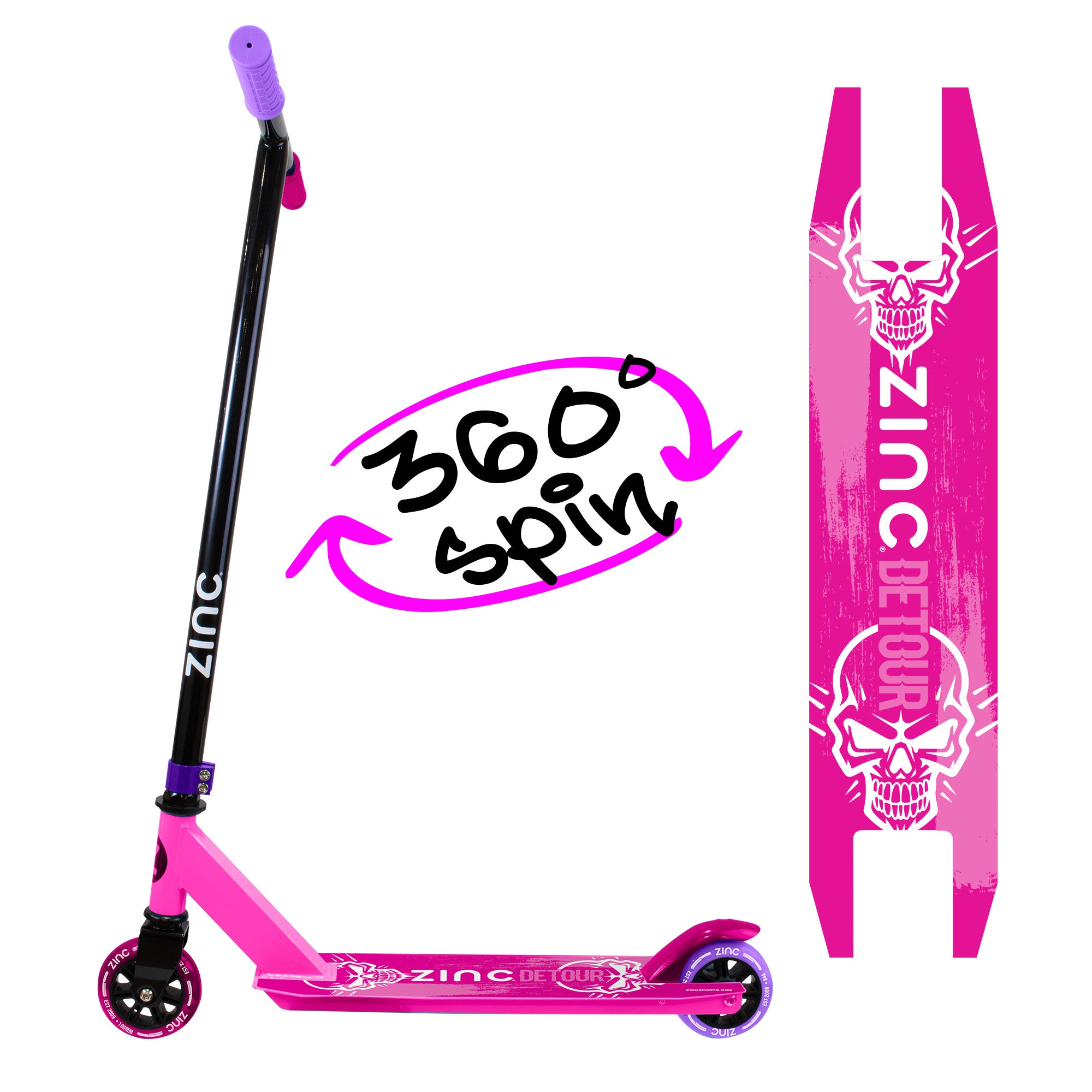 ZINC DETOUR 2.0 STUNT SCOOTER PINK