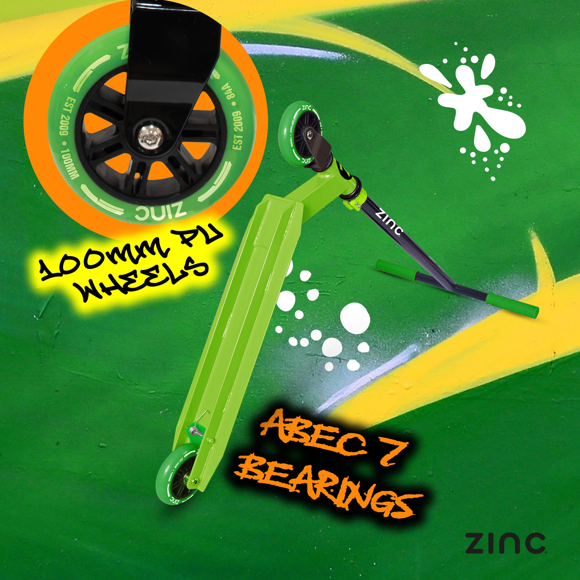 ZINC DETOUR 2.0 STUNT SCOOTER LIME