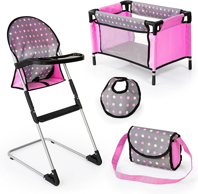 doll travel cot and highchair