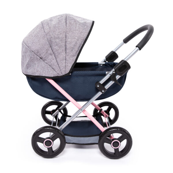 Bayer Cosy Dolls Pram  - Navy, Grey & Pink - 12727AA - Image 6