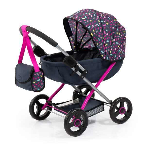 Bayer Cosy Dolls Pram - Navy & Hot Pink - 12780AA