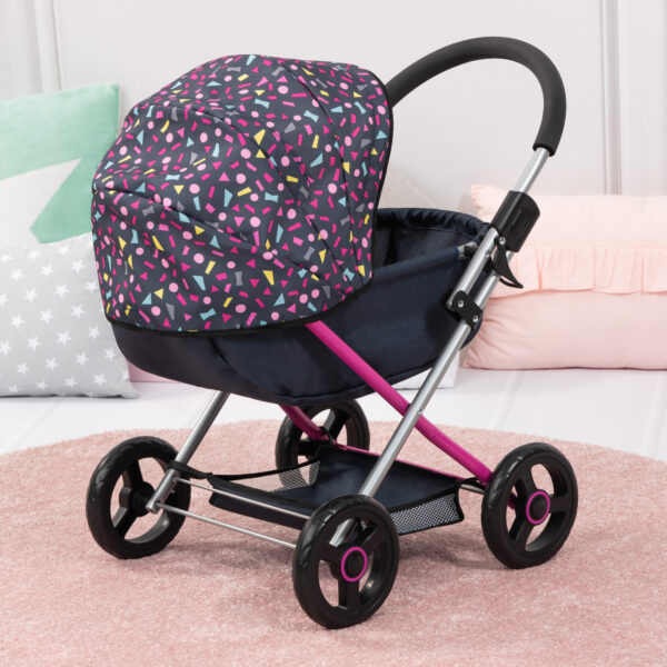 Bayer Cosy Dolls Pram - Navy & Hot Pink - 12780AA - Image 3